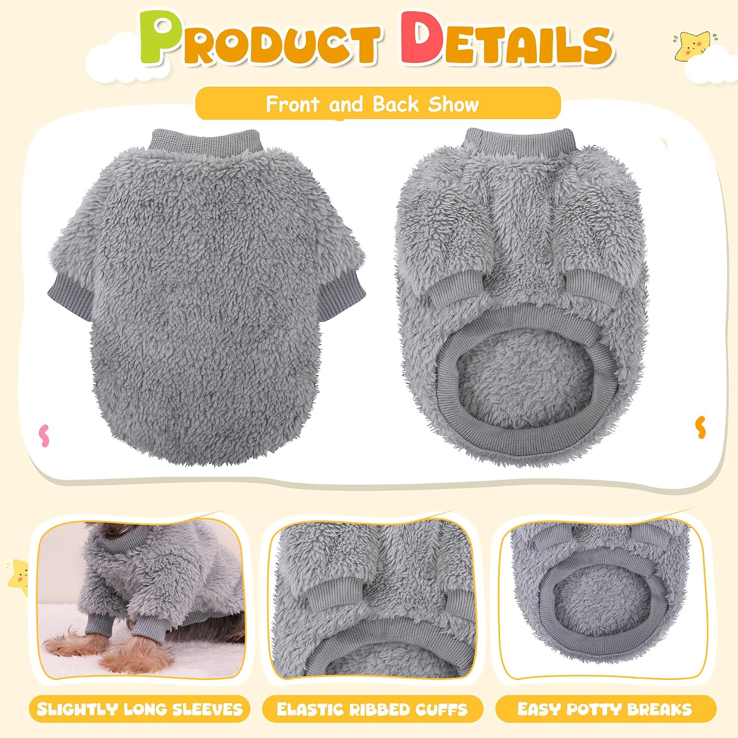 Dog Sweaters for Small Dogs, Soft Fleece Puppy Sweater, Warm Winter Dog Clothes, XXS Pet Sweaters for 1-3 lbs Teacup