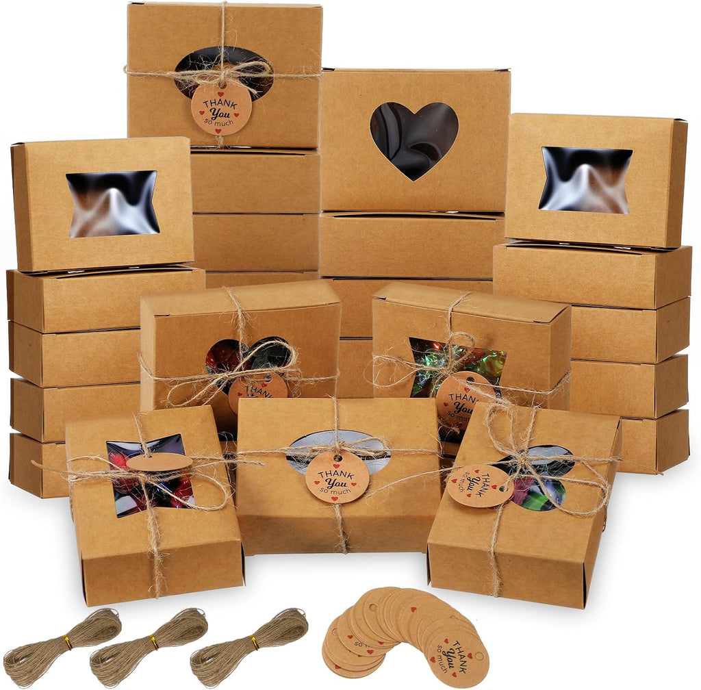 100 Pcs Soap Boxes for Homemade Soap, Hand Made Soaps Boxes 3.5 x 2.5 Inch Gift Box with Clear Window, Empty