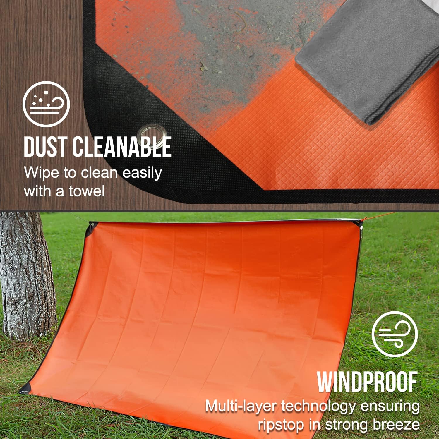 Heavy Duty Emergency Blanket Survival Gear Waterproof Insulated Blanket Emergency Tarp for Camping, Hiking, Bushcraft