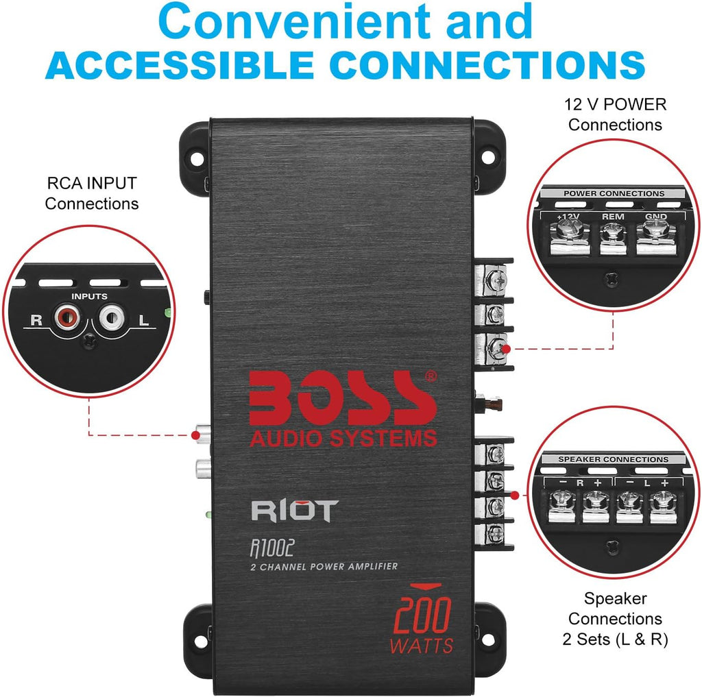R1002 200 Watt 2 Channel Bridgeable Car Amplifier