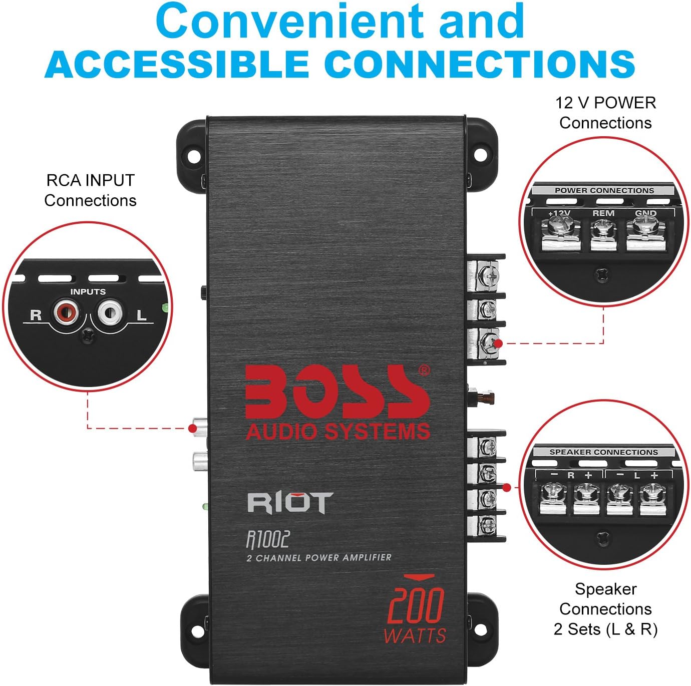 R1002 200 Watt 2 Channel Bridgeable Car Amplifier