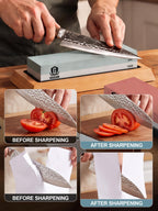 Complete Knife Sharpening Stone Kit, Double-Sided Grit400/1000 & 3000/8000