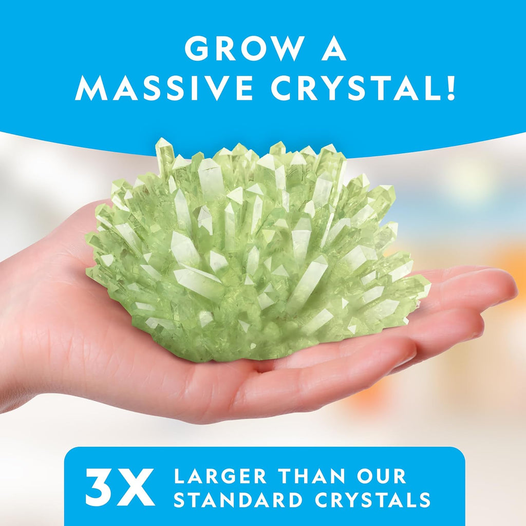 National Geographic Jumbo Crystal Growing Kit - Grow Your Own Giant Glow in The Dark Crystal in a Few Days, Science
