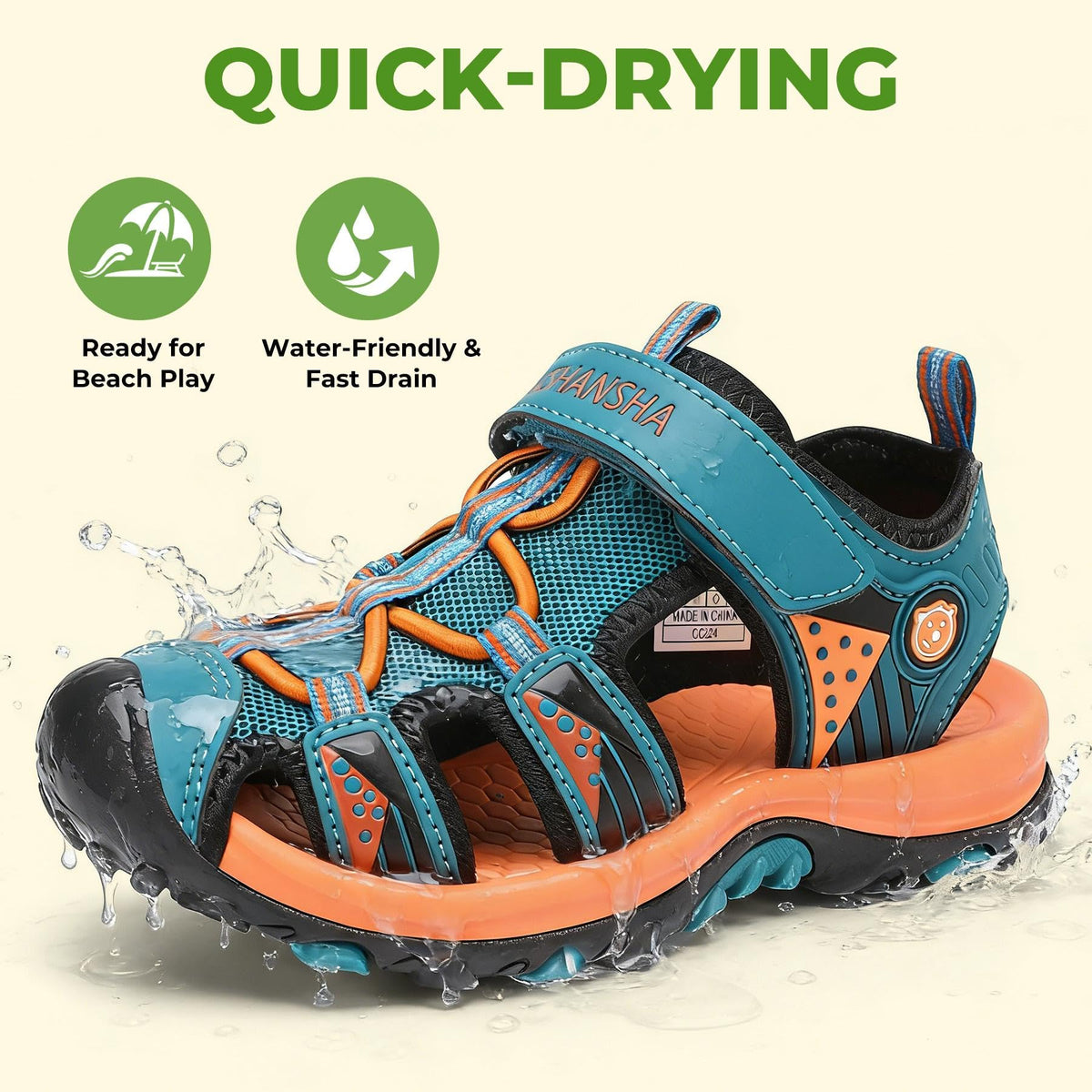 Boys Girls Sandals for Big Kid Closed Toe Water Hiking Sandals
