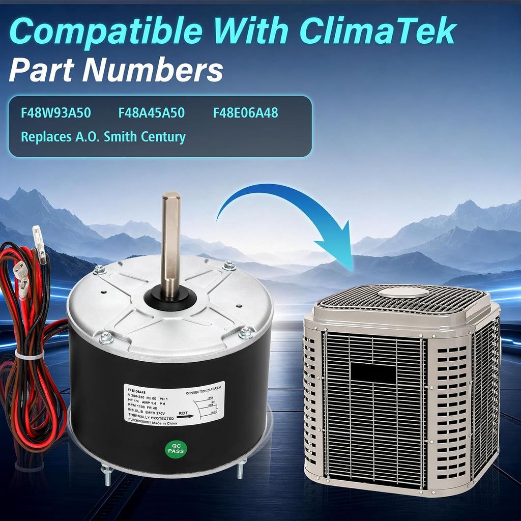 F48E06A48 Condenser Fan Motor Replaces for York Coleman and Luxaire