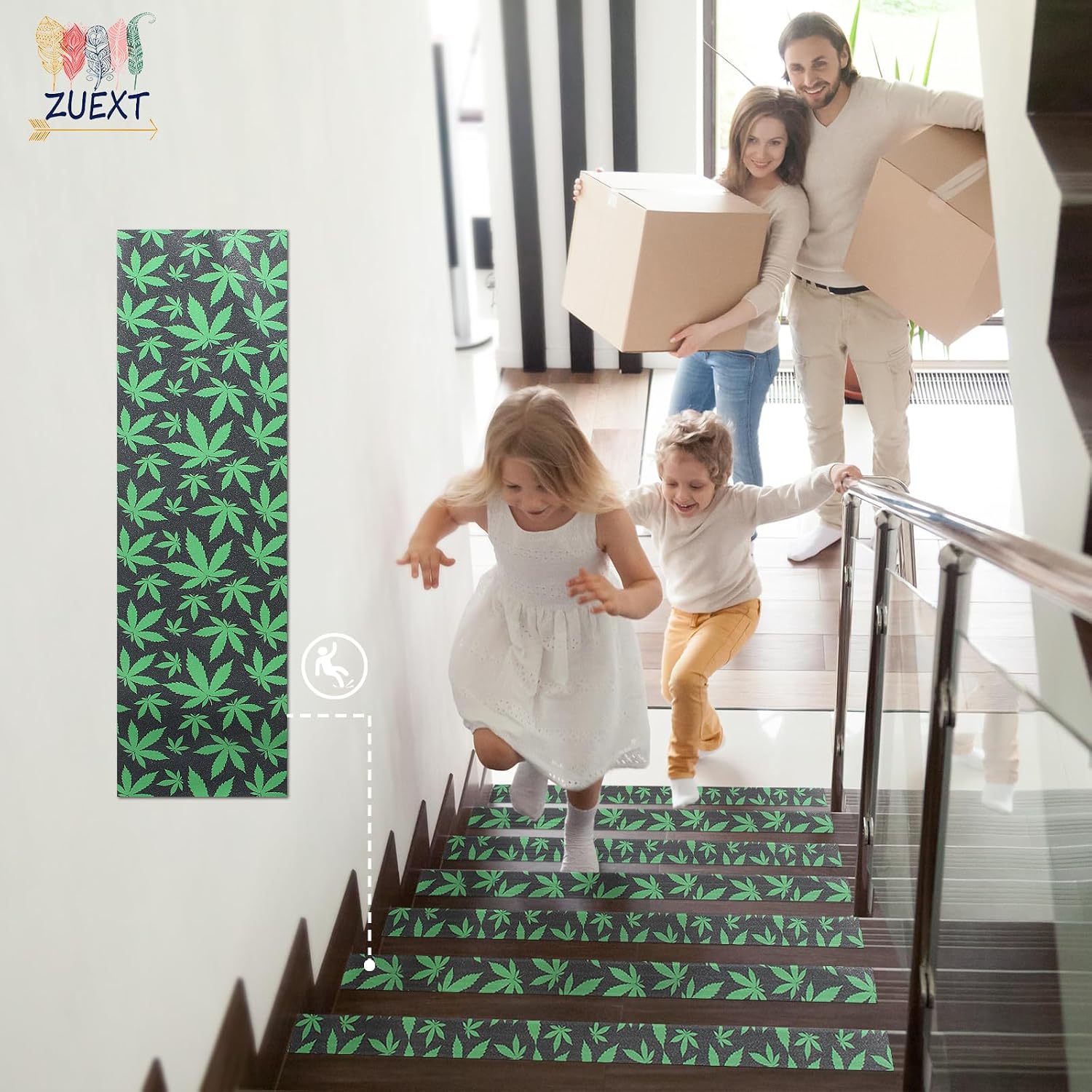 9" x 33" Green Maple Leaf Skateboard Grip Tape 2 Pack (23x84cm) | Bubble Free, Waterproof, Griptape for Scooter