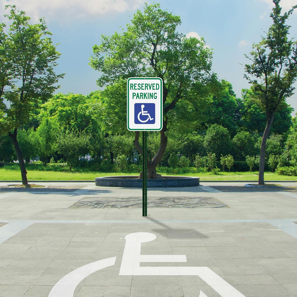 ADA Compliant Handicap Parking Signs, 6 Pack, 12x18" | Engineer Grade Reflective Handy cap Signs, Extra Thick