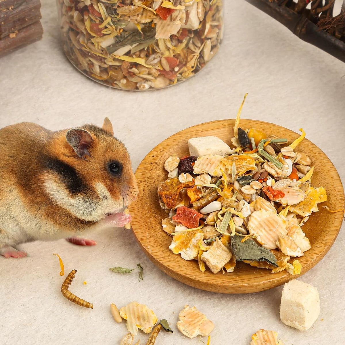 Gourmet Hamster & Gerbil Food, Dry Food for Hamsters-Supports Healthy Digestion and Healthy Teeth Unique Edible