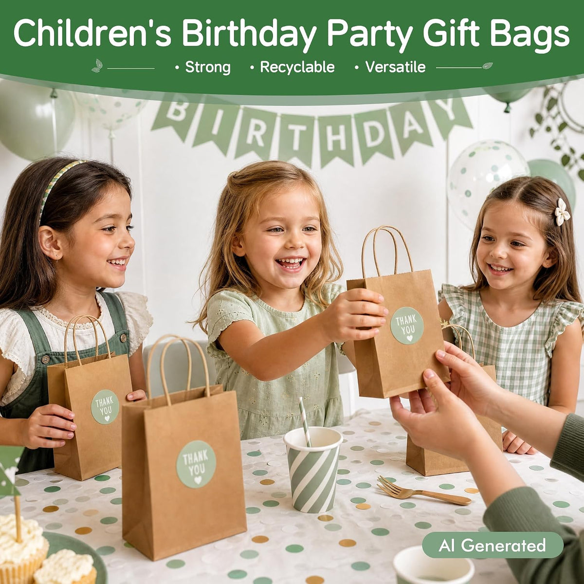 Small Brown Kraft Paper Bags 20 Pack 5.2x3.2x8 in with Handles