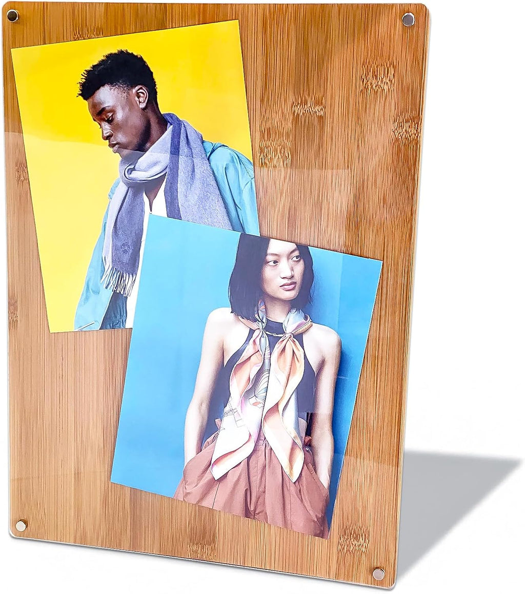 The Display Guys - Bamboo Acrylic Sign Holder w. Display Stand & Hanging Frame (11x14)