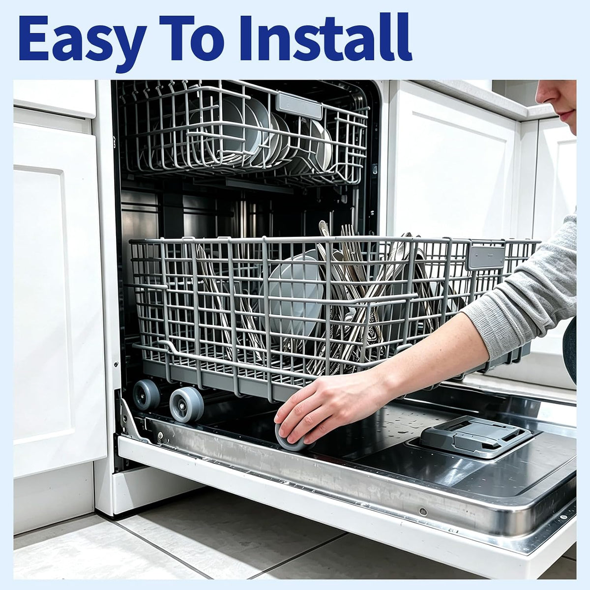 8 Pack WD35X21041 Dishwasher Wheels Lower Dishrack Roller Axle Kit Compatible with GE Dishwashers Replaces WD12X10136 WD12X10277 WD12X10261 WD12X10107