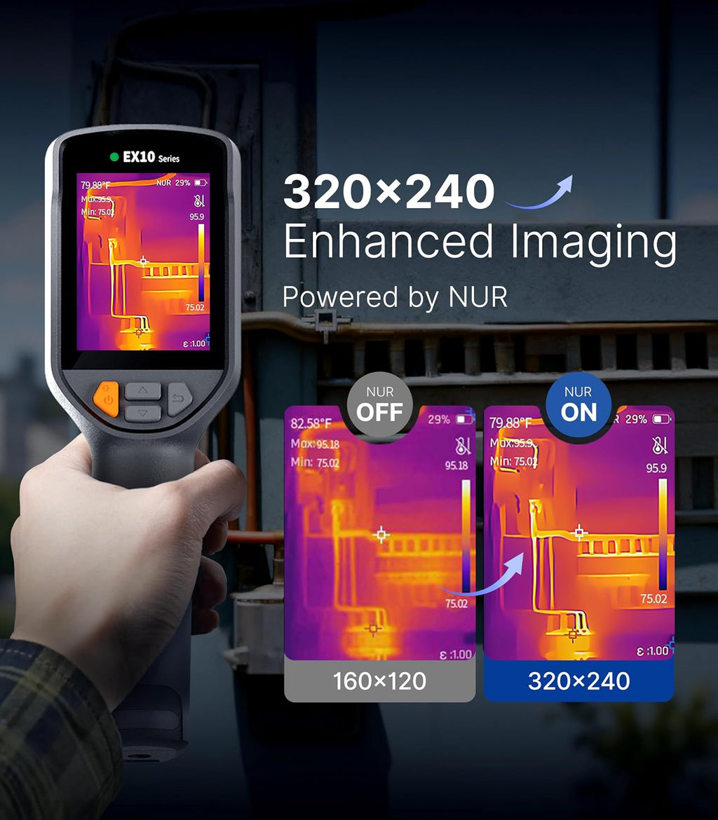 EX10 2.8" Thermal Camera, 320×240 Super Resolution, -4°F~1022°F