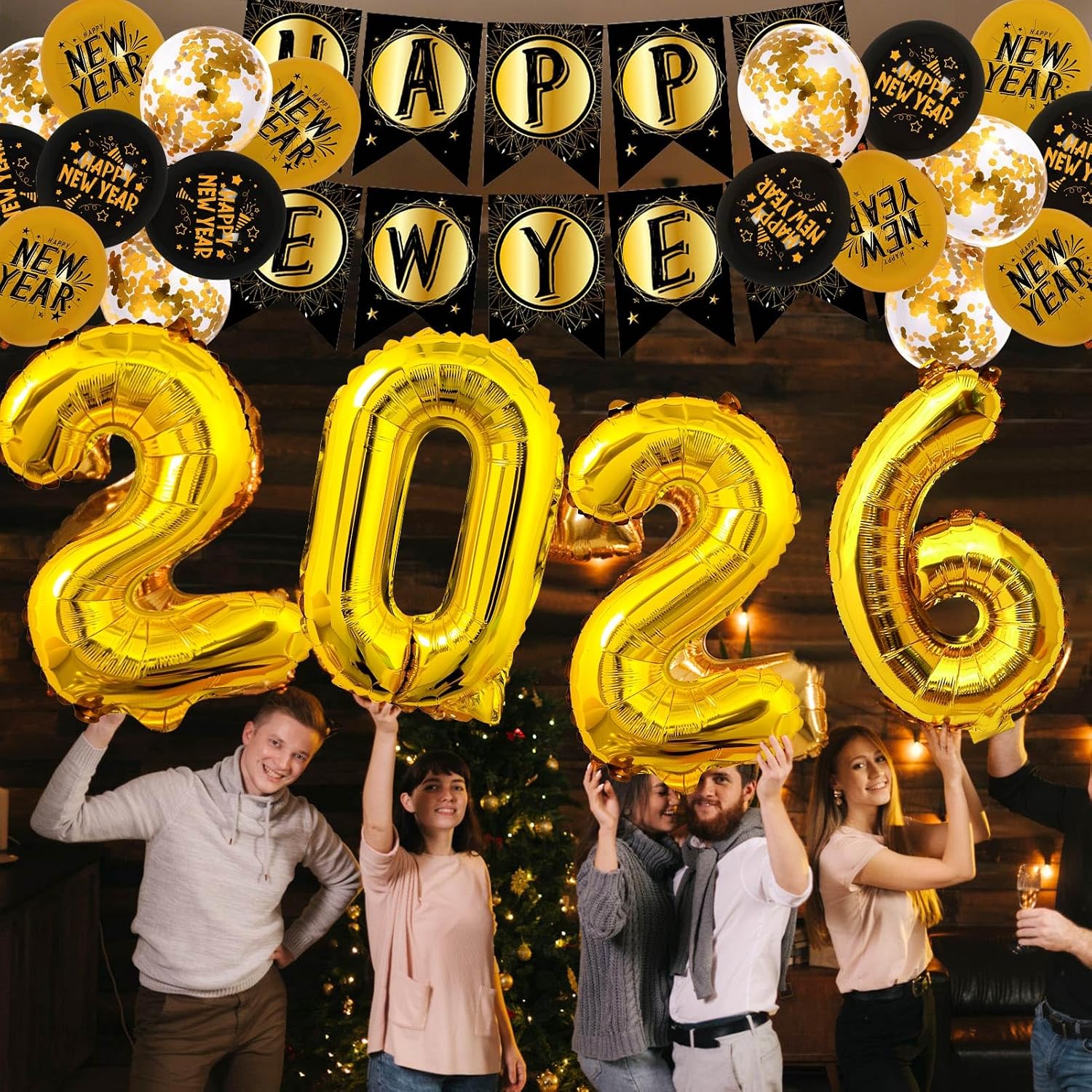 New Years Decorations Party Supplies 2026 30PCS Happy New Years Eve Balloons Decorations for 2026 Photo Props Party