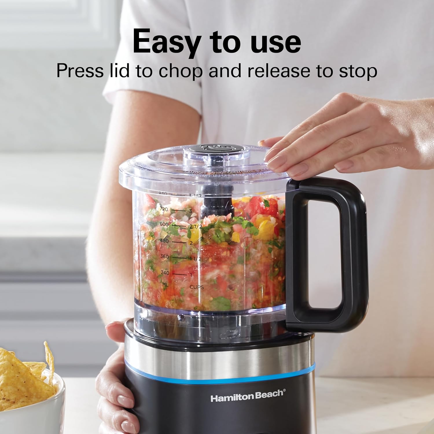 Powerful Cordless Mini Food Processor & Vegetable Chopper | 4 Cup Capacity | Fast Recharging, Includes Power Adapter