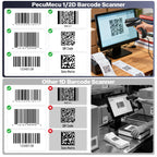 Bluetooth 1D&2D Barcode Scanner, 3-in-1 Bluetooth & USB Wired & 2.4G Wireless QR Barcode Reader, PDF417 Data Matrix