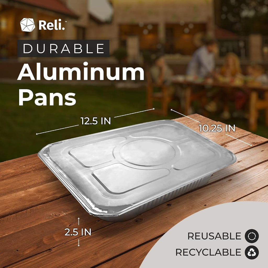 Aluminum Pans with Lids 9x13 (20 Pack) Disposable Tin Foil Trays