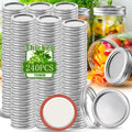 Canning Lids and Rings Regular Mouth,240 Pcs 70MM Mason Jar Lids and Rings Set for Regular Mouth Canning,Split-type