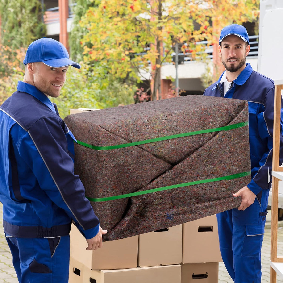 Textile Moving Blankets 100% Recycled 54” x 72” Professional Shipping Moving Packing Pads Furniture Pads Storage