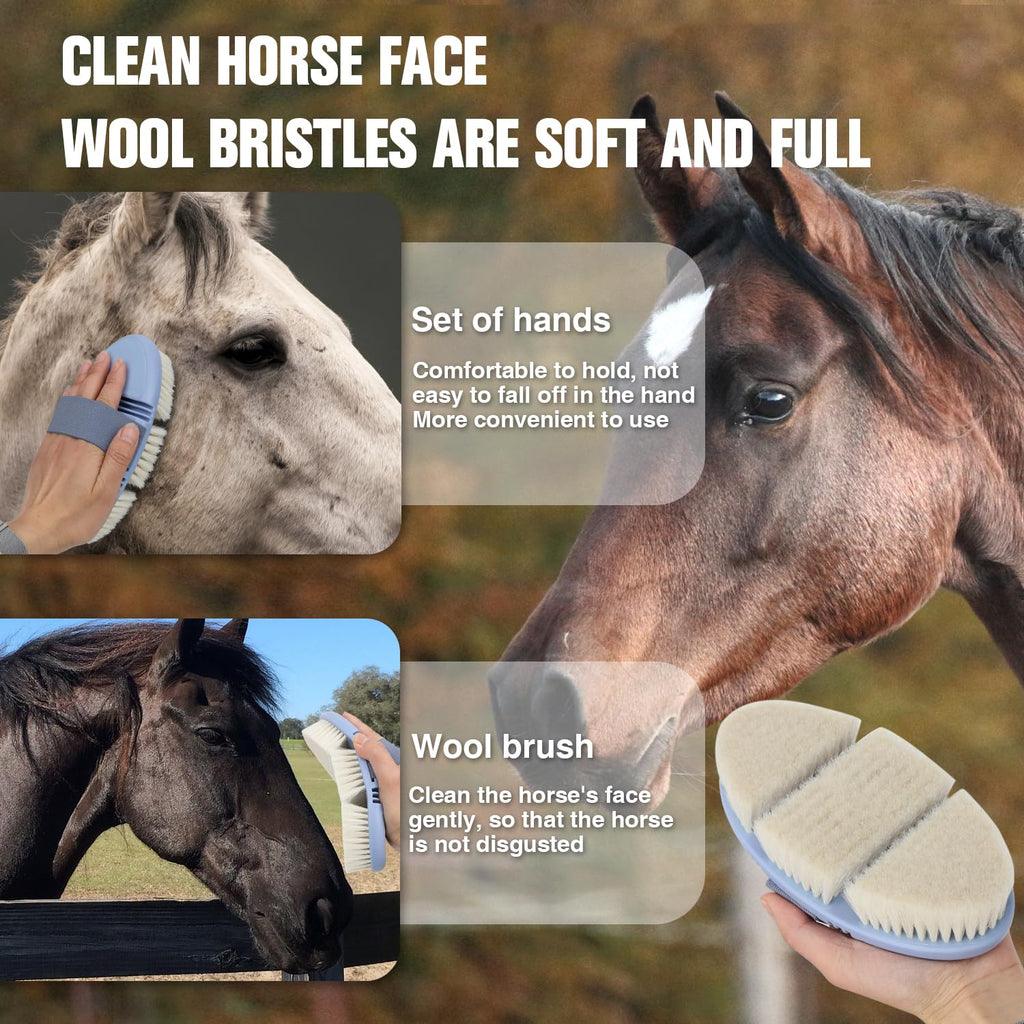 Soft Wool Horse Face Brush Flexible Horse Brush for Grooming