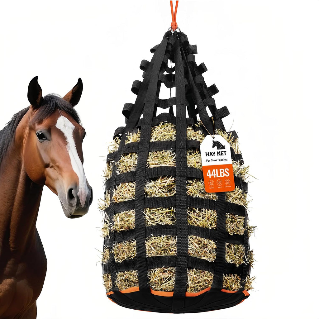 Hay Nets for Horses, XXL Hay Feeder, Reinforced Bottom, 44 lb Capacity