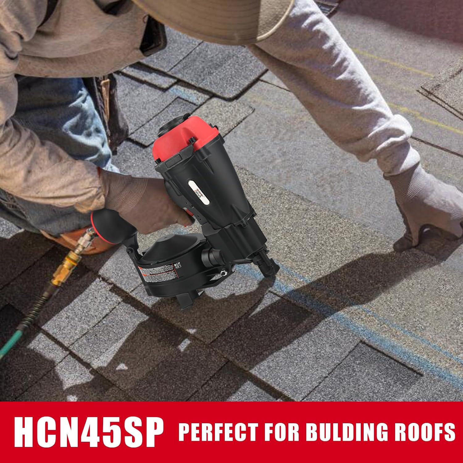 HCN45SP 11 Gauge 15 Degree 3/4" to 1-3/4" Coil Roofing Nailer Pneumatic Roof Nail Gun