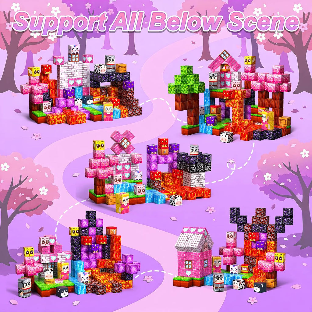 Magnetic Blocks for Kids, 100PCS 0.8inch Magnetic Building Blocks, Magnetic Cubes for STEM Constructions Magnetic