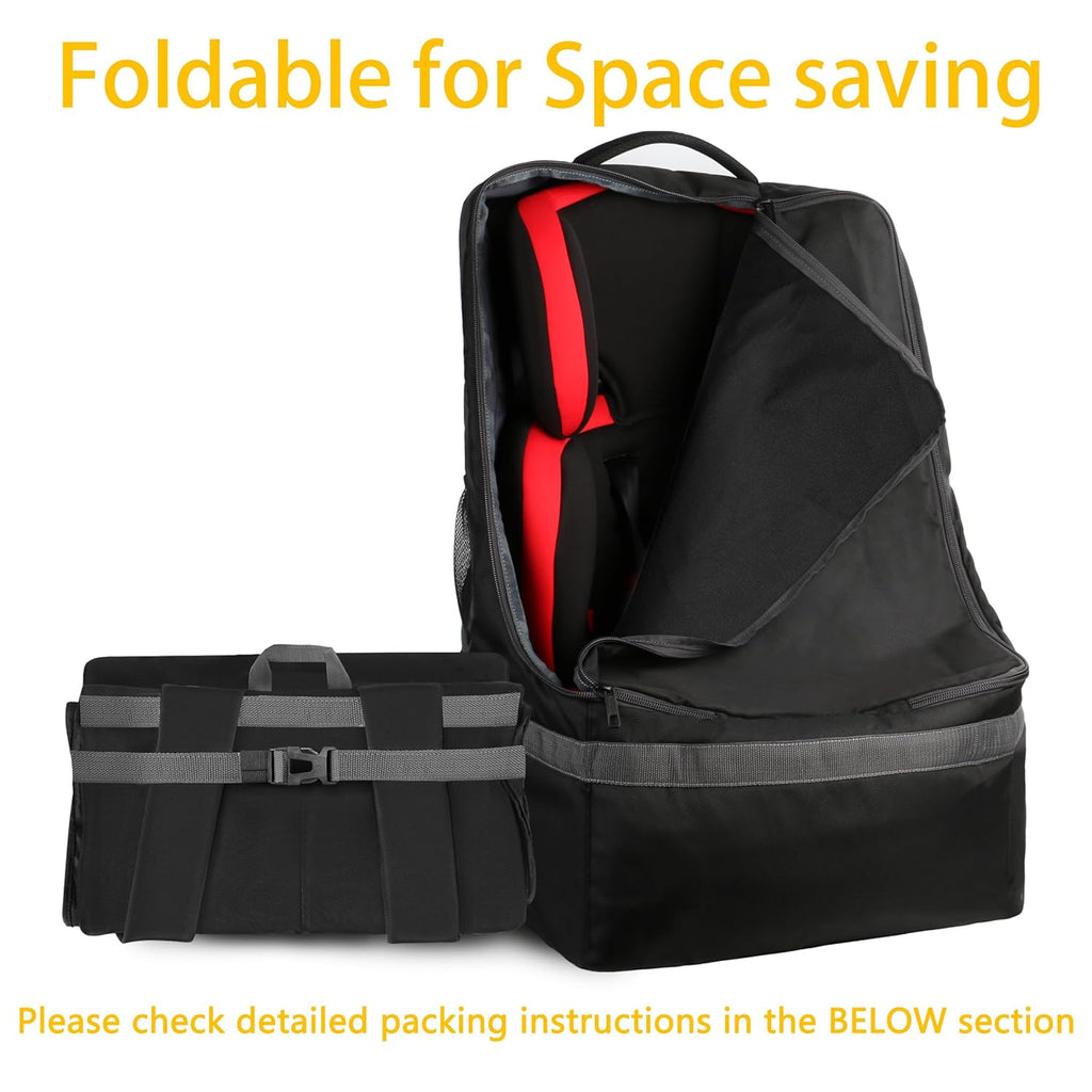 Padded Car Seat Travel Bag Backpack for Airplane, Heavy Duty Car Seat Bags for Air Travel, Carseat Cover for Airplane