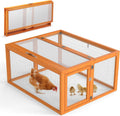 Chicken Coop Run Portable Chicken Cage Pens Rabbit Hutch, Orange