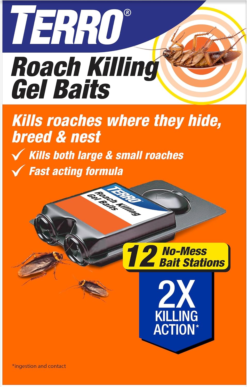 Roach Killer Gel Bait Stations, 12-Pack, Ready-to-Use Cockroach Bait | Kill Roaches Where They Hide, Breed, & Nest