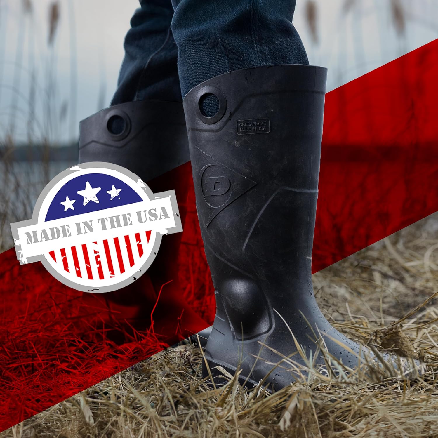Chesapeake Rubber Boots for Men & Women – PVC - Waterproof - Lightweight Garden, Fishing & Rain Boots with Soft Toe
