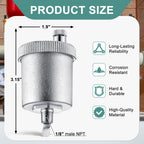 Saillong 2 Pack 1/8" Automatic Air Vent Valve, Brass with Nickel Plated