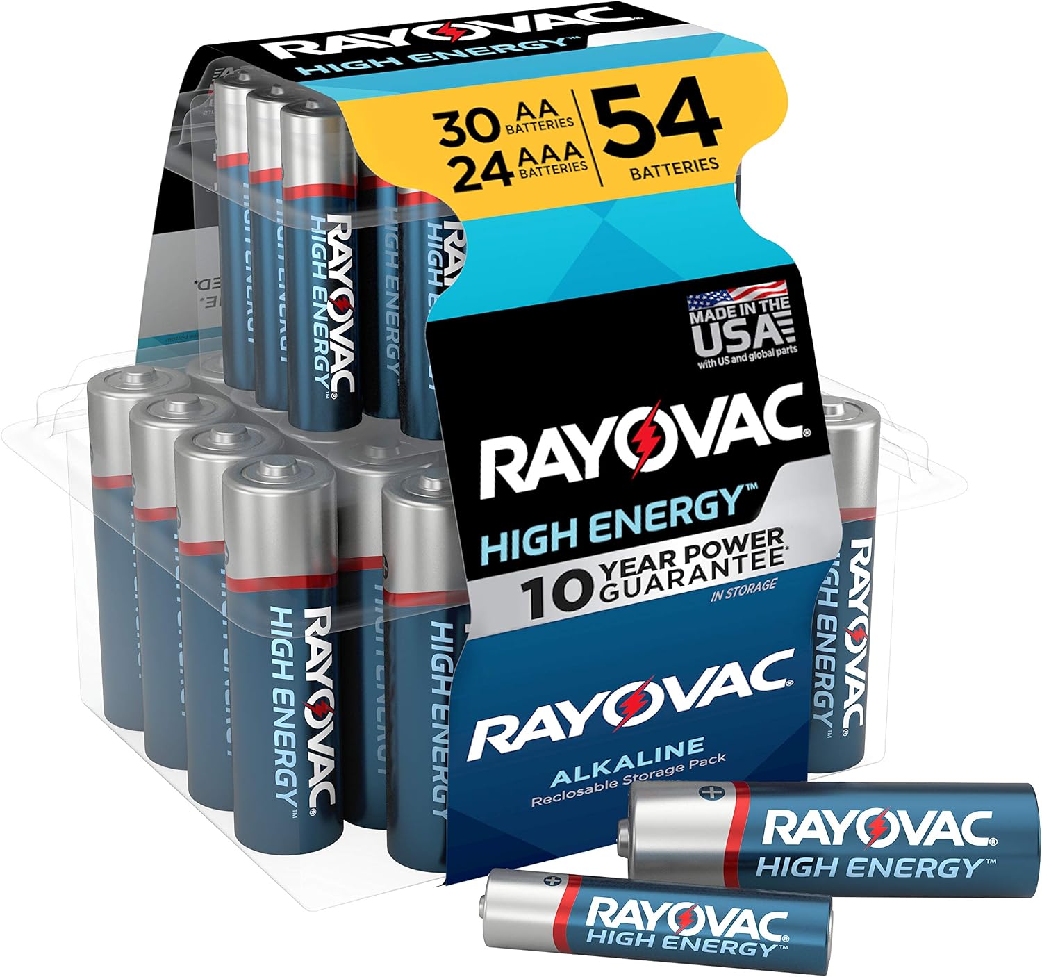 AA Batteries & AAA Batteries Combo Pack, 30 AA and 24 AAA (54 Battery Count)
