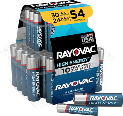 AA Batteries & AAA Batteries Combo Pack, 30 AA and 24 AAA (54 Battery Count)