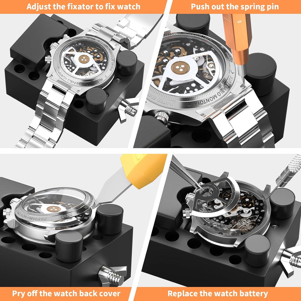 Watch Link Removal Kit, BYNIIUR Watch Repair Kit, Watch Case Opener Spring Bar Tools, Watch Battery Replacement Tool