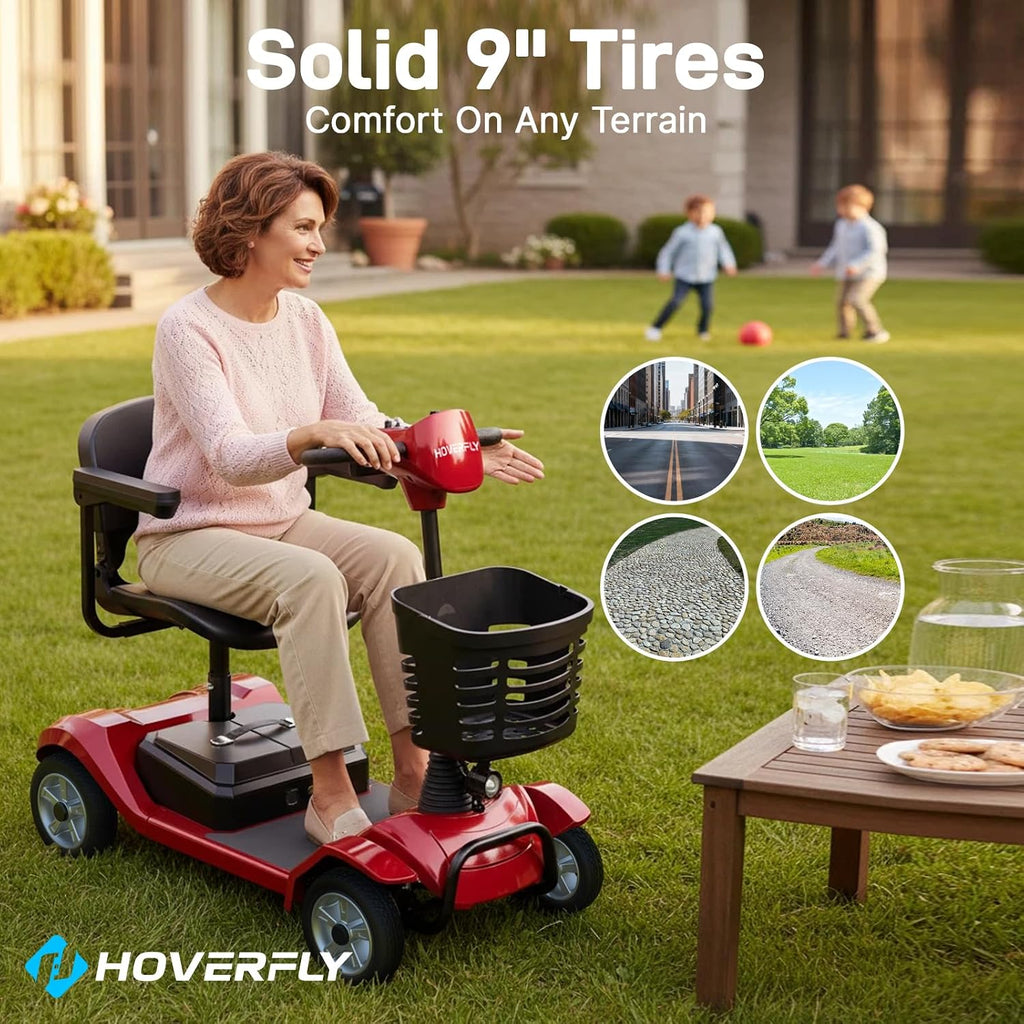 T4 4-Wheel Mobility Scooter for Seniors/Adults, Max 12.4 Miles