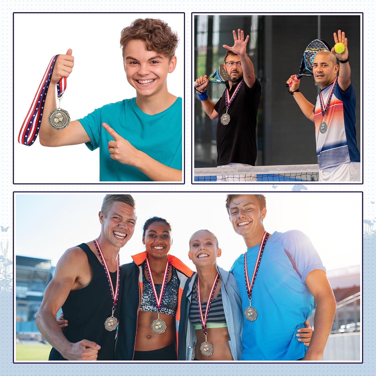 Metal Fusion Medals 2" Cornhole Dinkball Soccer 1st 2nd 3rd Place Award Medals with Ribbons Gold Silver Brown Trophy