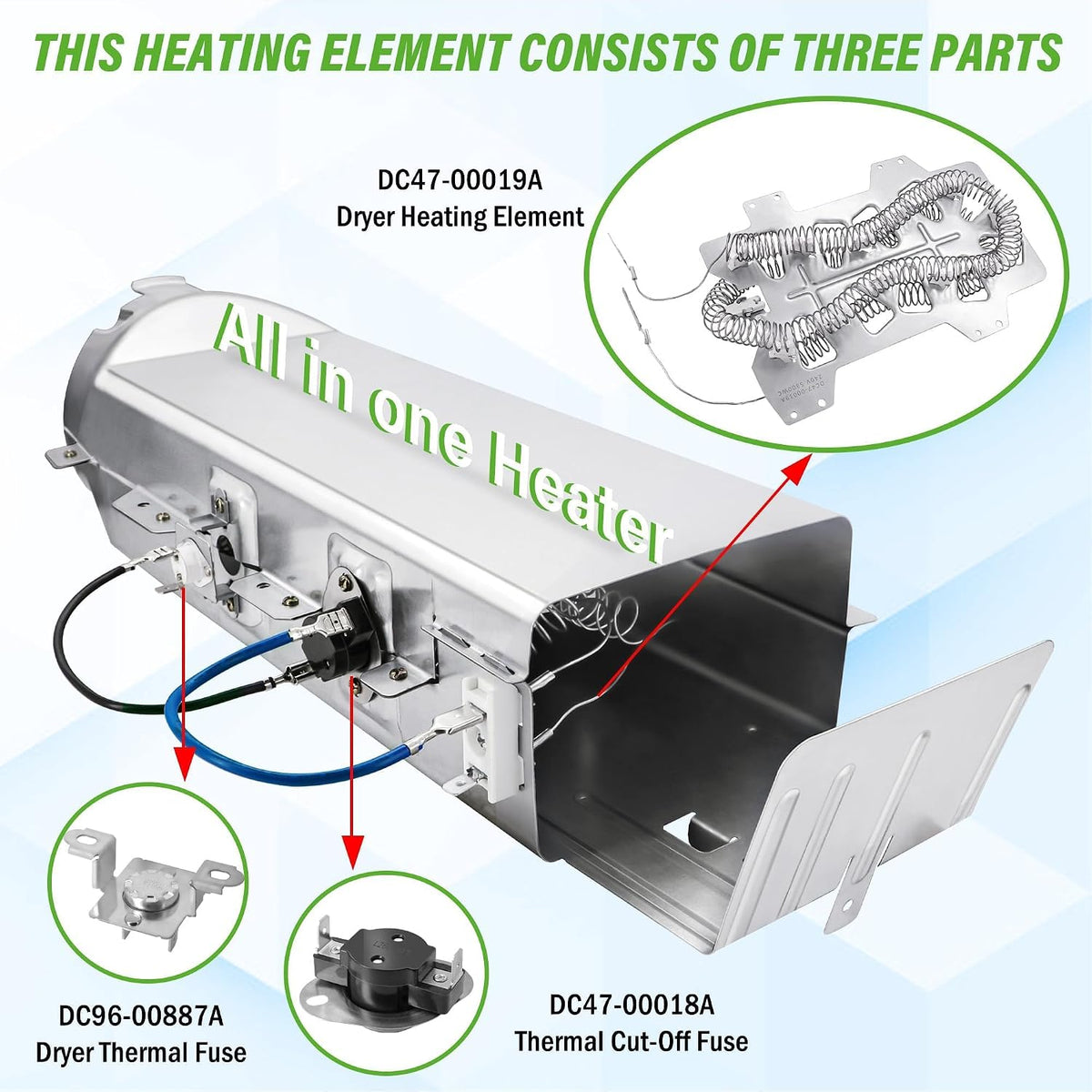 DV210AEW/XAA DV209AEW/XAA DV218AEWDryer Heating Element Kit Fit for Samsung
