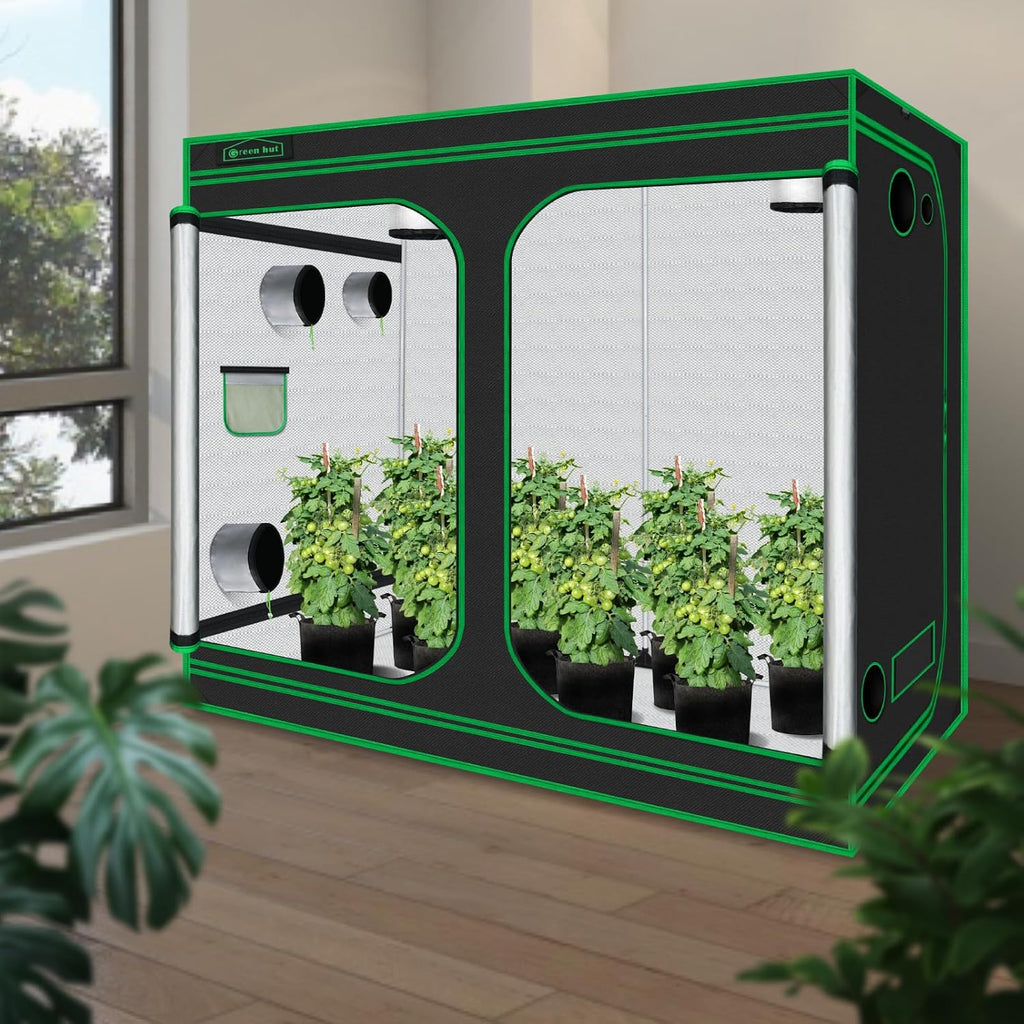 8x4 Grow Tent 96"x48"x78" 600D Mylar Hydroponic Indoor Grow Tent | Observation Window, Removable Floor Tray, 100%