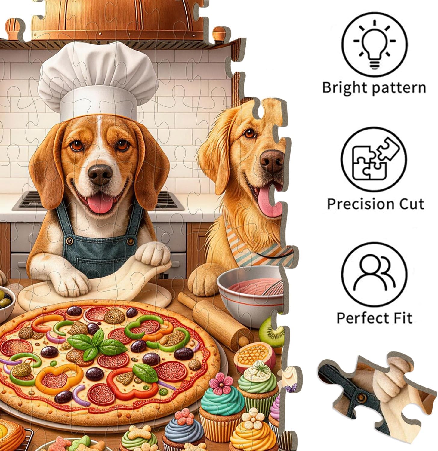Puzzles for Kids Ages 6-8 and 8-10, 200 Piece Jigsaw Puzzle for Adults and Seniors – Funny Chef Doggy Puzzle, Cute