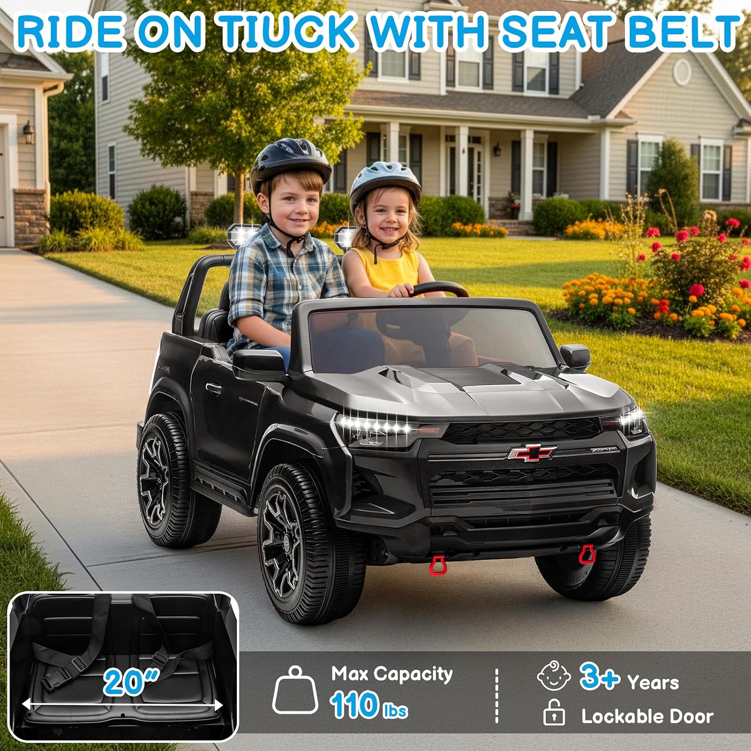 24V Licensed Colorado Electric Car for Kids, Ride on Toys for Toddlers with Remote Control, 2 Seater Electric Car