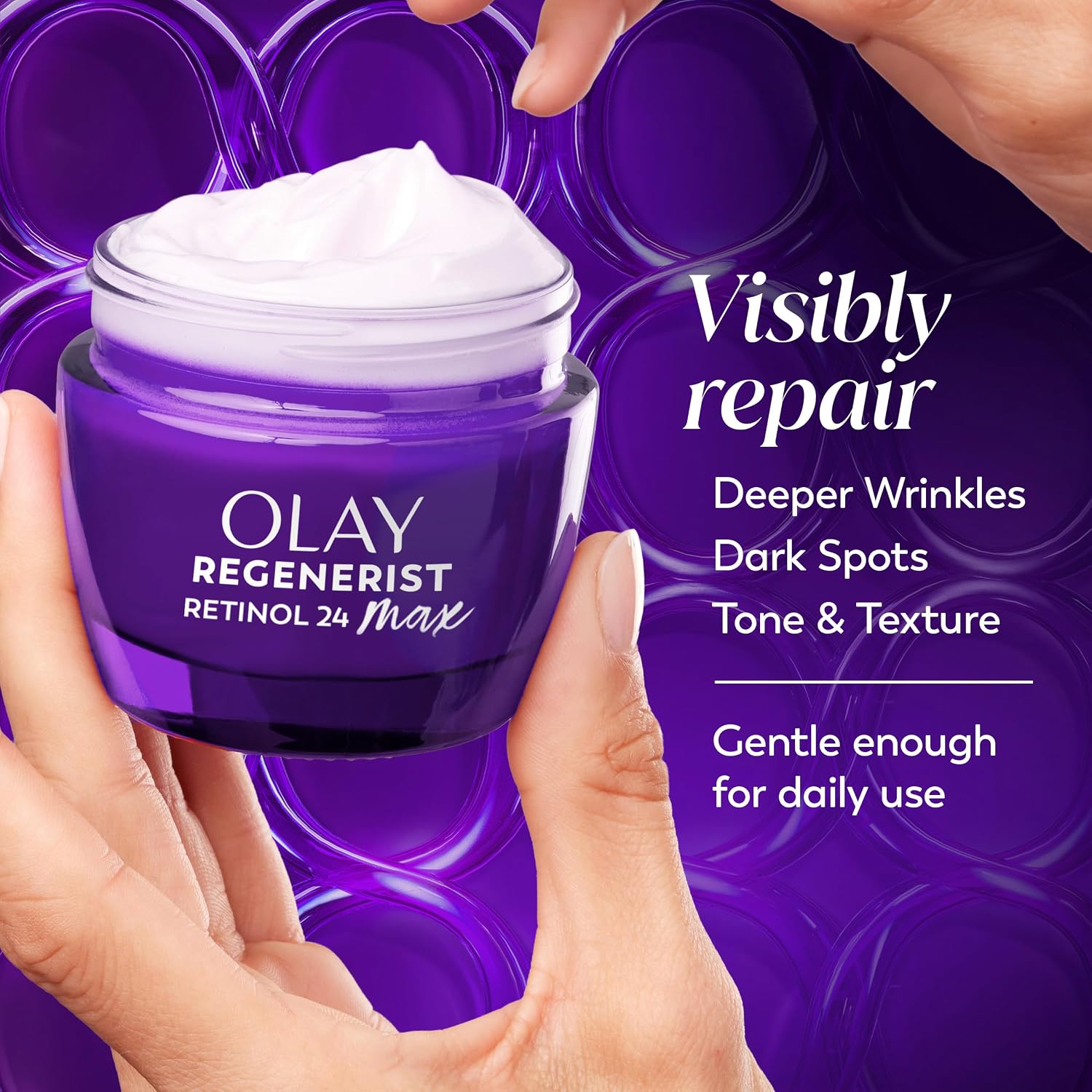 Retinol Night Cream for Women, MAX, Anti-Aging Face Mousturizer, Fragrance-Free, Non Greasy - Anti-Wrinkle, Smooth