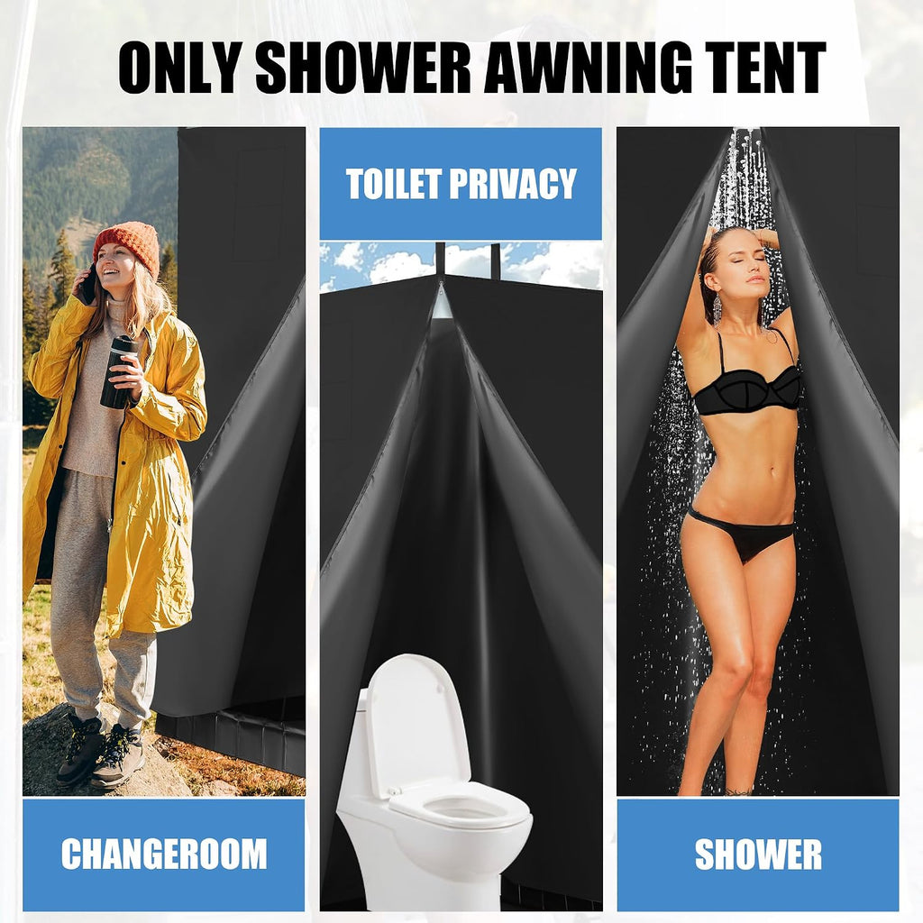 Privacy Tent and Foldable Shower Base Set, Portable Shower Pan with Tent and Drain Pipe, Camping Bath System for RV