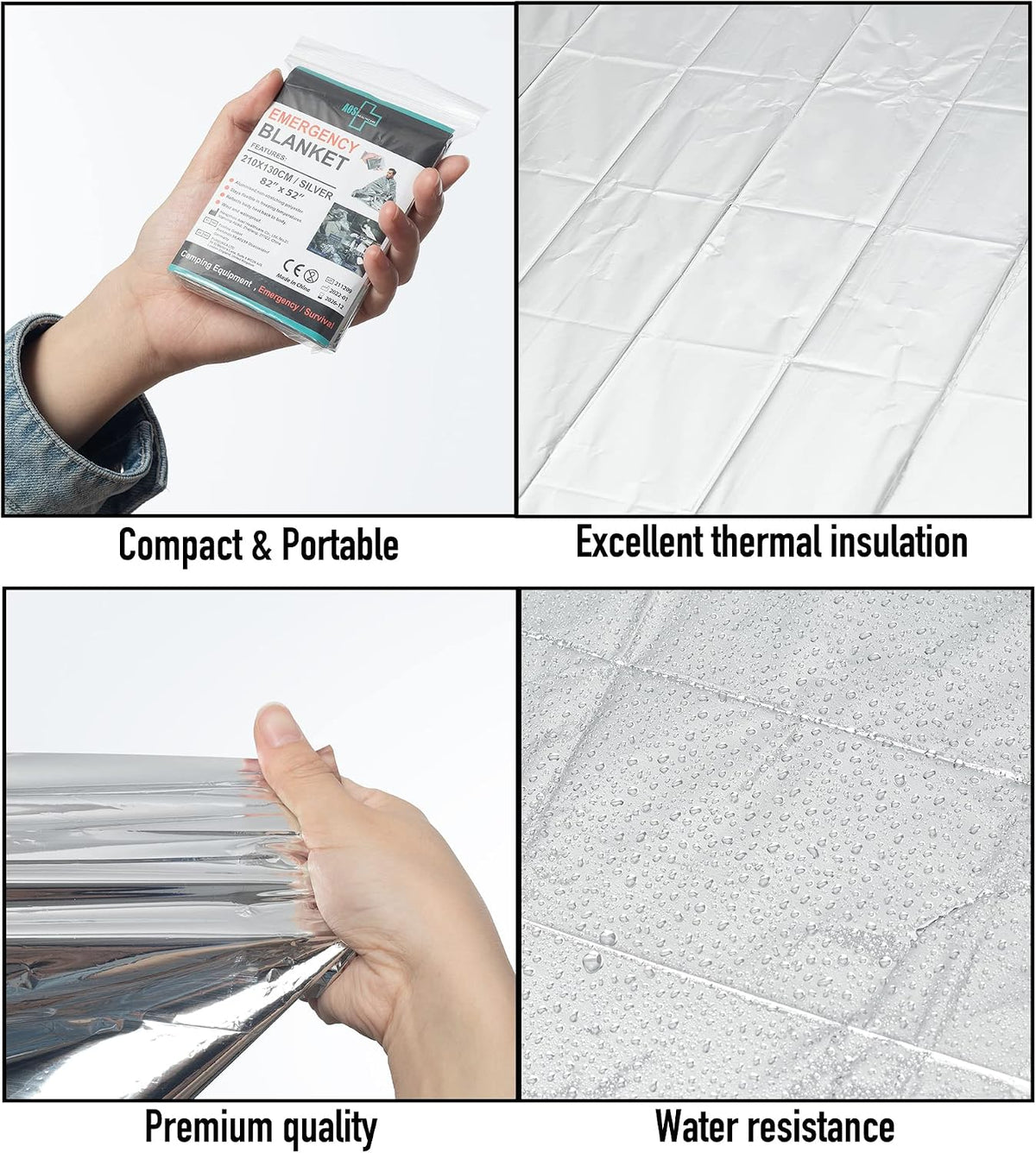 Emergency Blanket (12-Pack),Emergency Silver Foil Blanket– Perfect for Outdoors, Hiking, Survival, Marathons or First