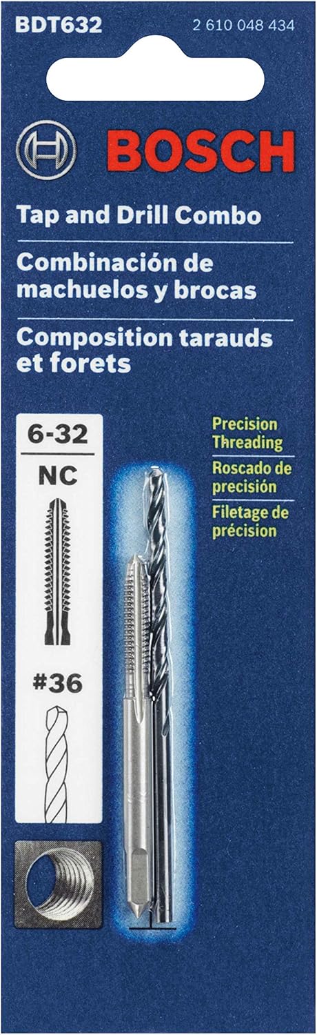 Bosch BDT632 6-32 Plug Tap and No. 36 Drill Bit Combo Set