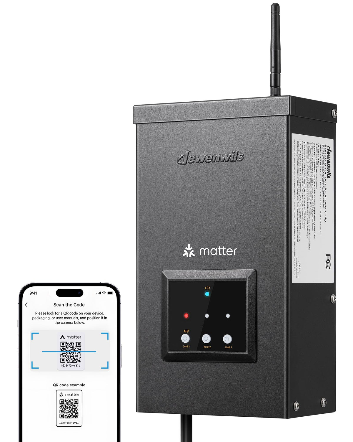 DEWENWILS 300W Matter Landscape Lighting Transformer, 3 Zones