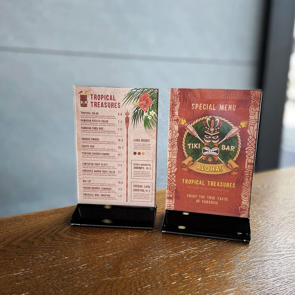 4x6 Sturdy Table Tent Menu Holder, Commercial 2-Sided Acrylic Sign Holder (6-Pack)