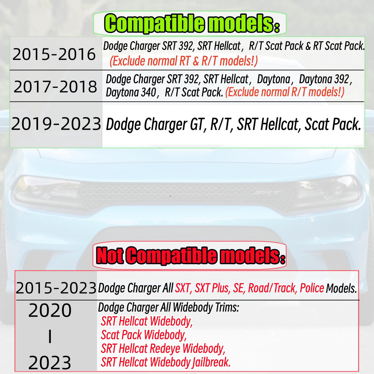 Rear Apron Spoiler Diffuser for Dodge Charger 2015-2023 Accessories