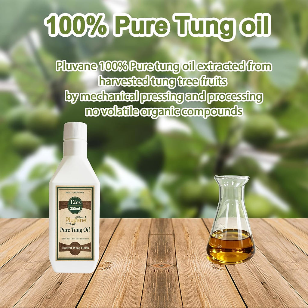 Pure Tung Oil 12oz – 100% Natural Wood Finish for Small Projects