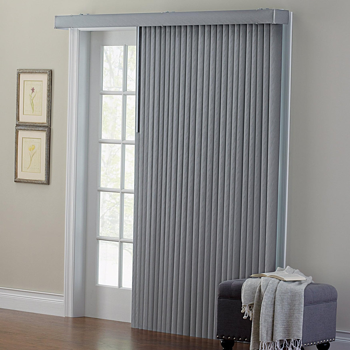 Embossed Vertical Privacy Slat Blinds