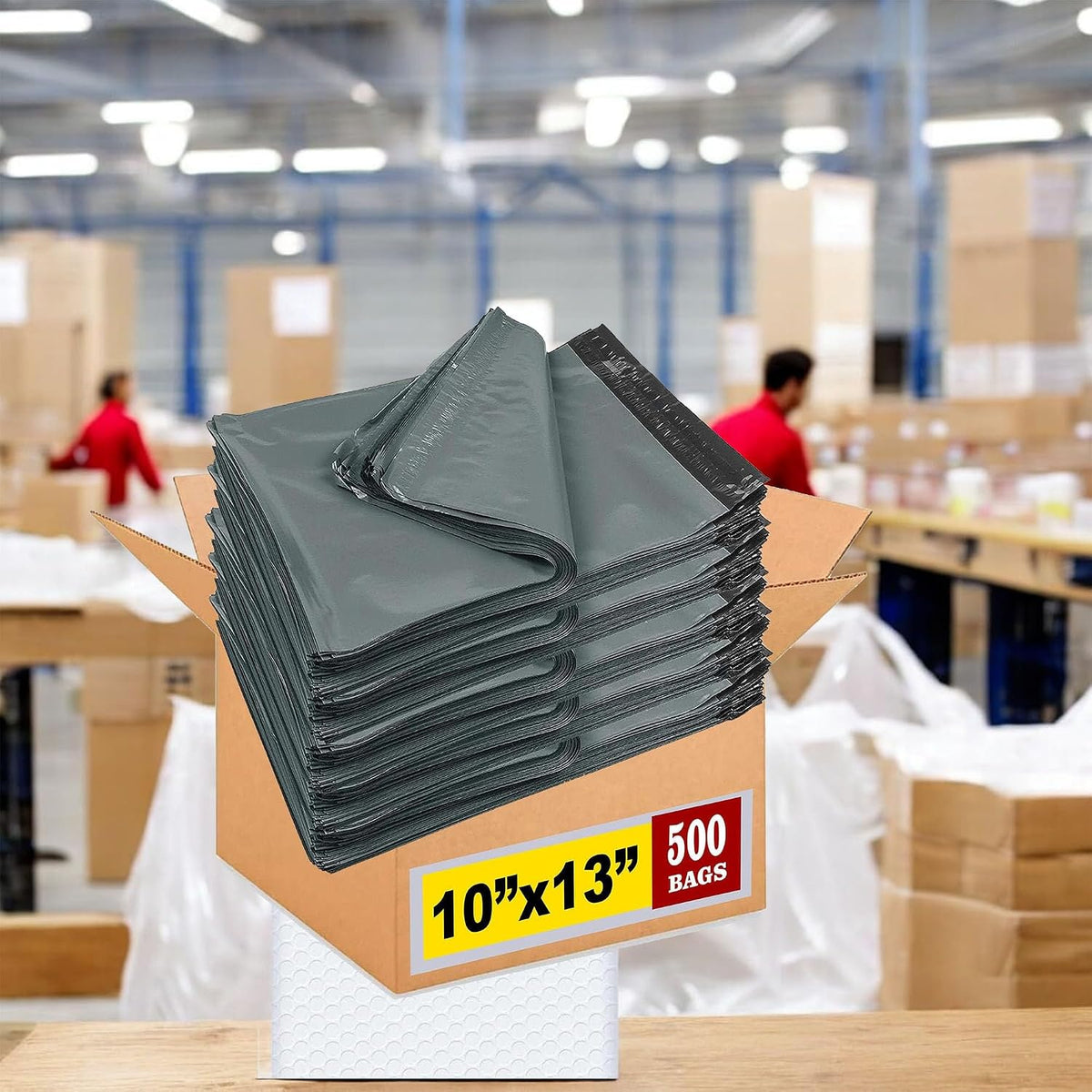 10x13 Inch Grey Poly Mailers, 500 Pack